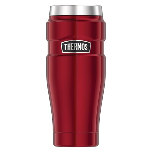 Thermos Stainless King Thermobecher aus Edelstahl rot 0,47l - Coffee to Go Becher, absolut dicht, spülmaschinenfest, 7h heiß & 18h kalt, mit Haken für Teebeutel, BPA-frei