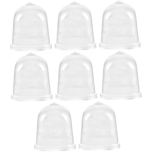 Veemoon 8 Stück Kunststoff Gewächshaushaube – Feuchtigkeitskuppel Für Anzuchttöpfe - Idealer Pflanzenschutz Für Sukkulenten Und Pflanzenanzucht - Optimales Mikroklima Für Gesunde Wurzeln