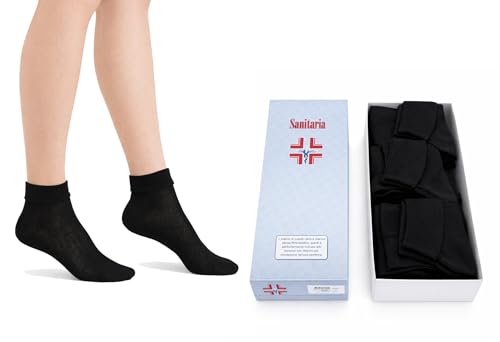 Chaussettes sanitaires femme coton fil écossais sans élastique comprimant pour la circulation