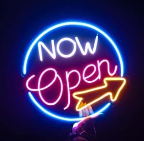 Wall Mitra Open Now Neon Sign, Neon Bar Sign, Neon Signs Lights, Open Logo Shop, Business Store Sign, for Restaurant Shop Door Sign Decorate(16x18) Red-image-17