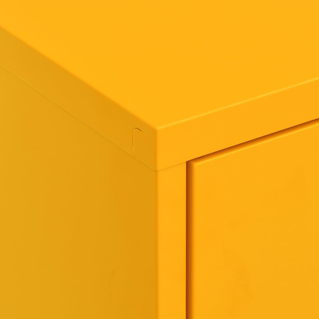 vidaXL Armario de Almacenamiento Aparador Librería Alacena Estantería Organizador Muebles Hogar Estable Acero Amarillo Mostaza 80x35x101,5 cm