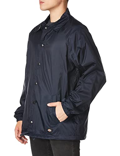 Dickies Men's Snap Front Nylon Jacket, Dark Navy, Large #TOP1