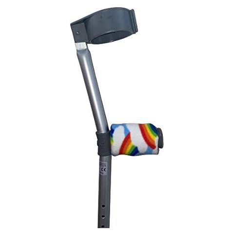 Crutch Handle Padded/Pad Covers (Set of 2) - Selection of Colours Designs Free P&P (Rainbow) Cover