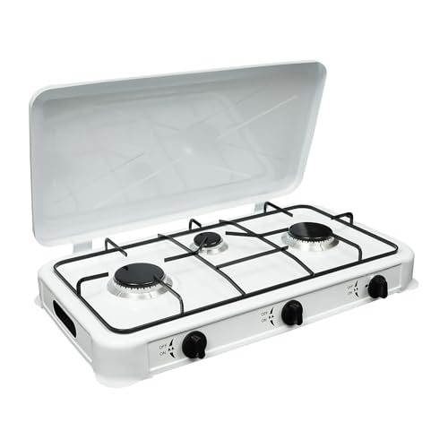 Campingkocher 3-flammig(2x 1.8KW + 1x 0.8KW),Gaskocher mit...