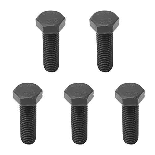 Image of M12 x 40mm Carbon Steel Grade 8.8 External Hex Head Screw Bolts Metric Thread Hexagon Bolts Fastener, 1.88''x0.71''x0.71'' (LxWxH) for Machinery Furniture Hardware Black 5pcs