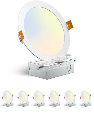 neoism 6 Pack 6 Inch Led Recessed Ceiling Lights Wall Switch Controlled 3000K 4000K 5000K, 13W 1300LM Brightness Recessed Lighting, Dimmable, FCC and ETL Certified Downlights for Bedroom Living Room