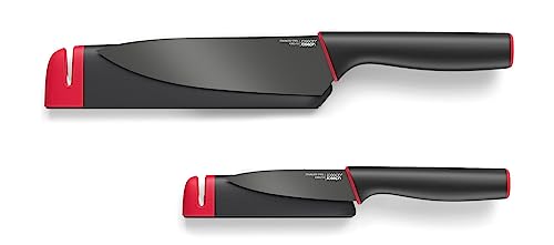 Joseph Joseph Slice & Sharpen 6' Chef's Knive and 3.5' Paring Knife with Sharpening Protective...