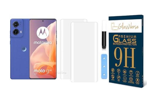 Image of GlassVerse G85 UV Tempered Glass Screen Protector. Pack Of 2 | 3D Curved Edge | 9H Hardness | Full UV Glue with UV Light | Anti-Scratch | Case Friendly | HD Clear. (6.67 Inches)