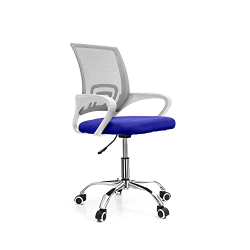 CADEIRA DE ESCRITORIO PCTOP HOME OFFICE FIT SE1001 - BRANCA COM AZUL