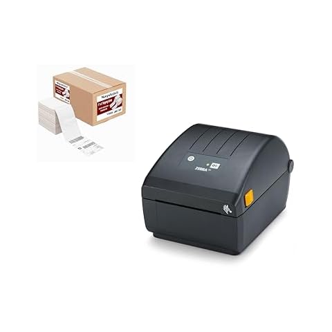 Nayelish Zebra ZP 230d (ZP450 Replacement) Label Thermal Bar Code Printer | USB, Serial, and Parallel Connectivity 203 DPI Resolution 4" x 6" Direct Thermal Labels (1000 Fanfold Labels Included) Cover