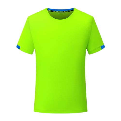 iiniim Camiseta de Manga Corta para Niños Verano Camiseta Deportiva T-Shirt Camiseta de Deporte Secado Rápido para Running Correr Ejercicio Gimnasio Fluorescent Green 11-12 años