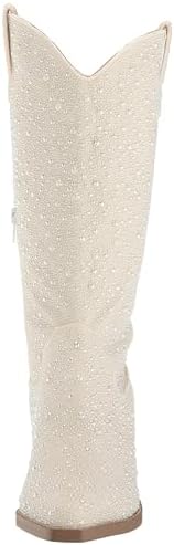 Betsey Johnson Women's Dalas Western Boot, Pearl, 8 | Image 1