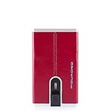 Piquadro Porta Carte di credito Pelle,meccanismo in Metallo, Unisex-Erwachsene Reisezubehör- Brieftasche, Rosso, Talla única - PP4825B2R-R