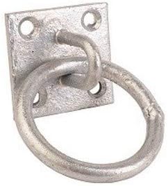 Coloured Tie Ring on 50mm Plate Stable Horse Pony Tie Up Ring (Galvanised)