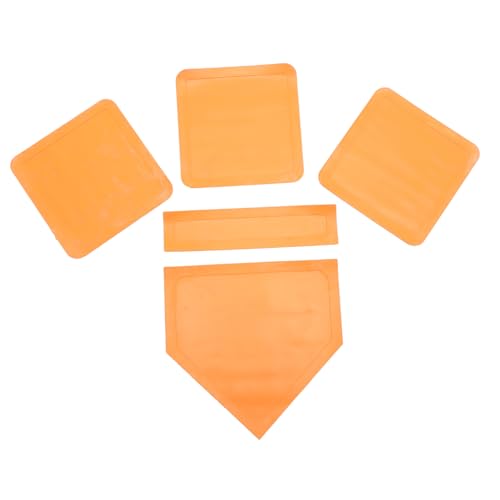 Abaodam Baseball Pitching Base Pad Set 5-Piece Softball Rubber Base Kickball Plate Training Pad