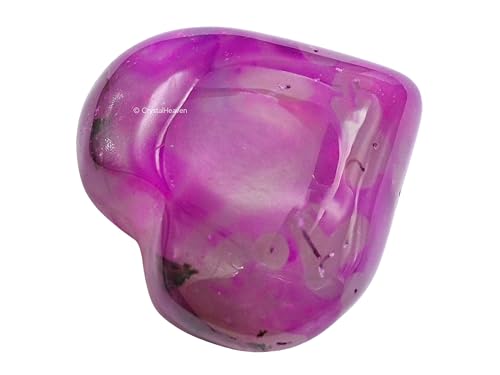 Image of Certified Pink Onyx Crystal Heart Palm Pebbles Stones for Anxiety Stress Relief Massage - AAA Grade Original Healing Gemstone Agate Heart Palm Stone for Yoga Meditation Spiritual