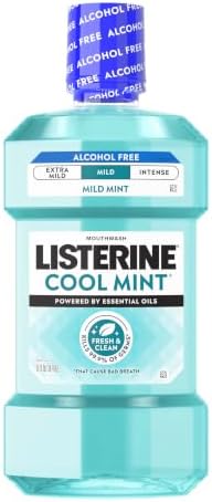 Listerine Cool Mint Alcohol Free Mouthwash, Mild Mint, 33.8 fl. oz/1 L