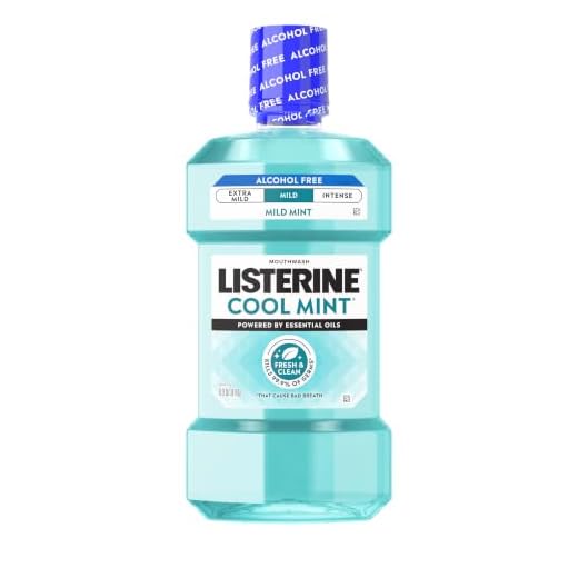 Listerine Cool Mint Alcohol Free Mouthwash, Mild Mint, 33.8 fl. oz/1 L