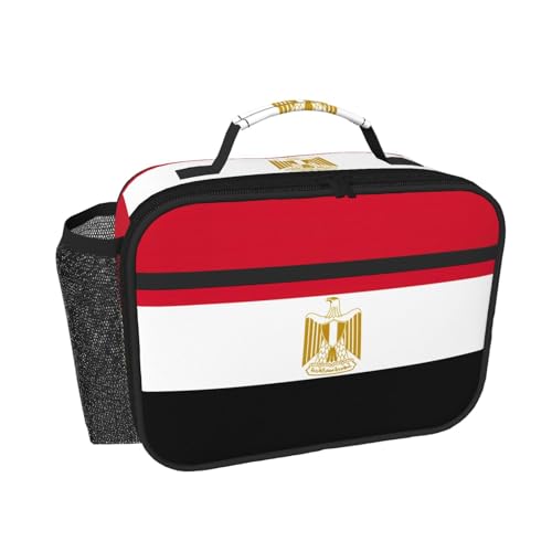 DUWAA Borsa termica da picnic con stampa con bandiera egiziana, con tasche in rete, per uomini e donne, perfetta per lavoro, viaggi, campeggio