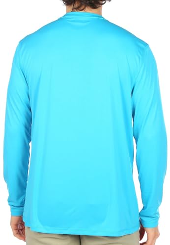 Reel Legends Mens UPF 50+ Solid Reel-Tec Long Sleeve Shirt Large Blue2
