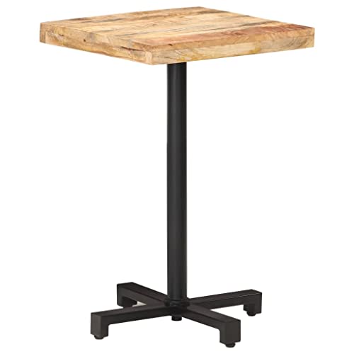 Générique Table de Bistro Carrée 50x50x75 cm Bois de manguier Brut,Meubles,Tables,Tables à Manger,Brun,9.82 KG,320262