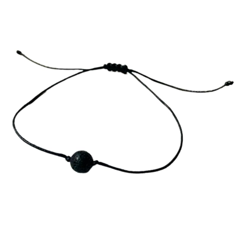 Natural Gem Volcanic Lava 8mm Smooth Round beads Threaded threaded adjustable bracelet for men & women. Reiki, Yoga, Healing |LW_TDBR_1879-image-39