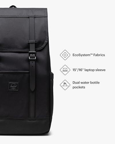 Image of Herschel Retreat Backpack, Black Tonal, Standard - 23L