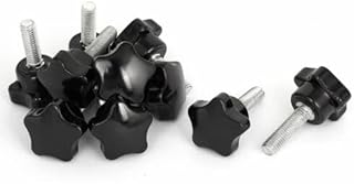 Tool parts 32mm Plastic Star Head M8x25mm Male Thread Screw On Clamping Knob Grips 10pcs