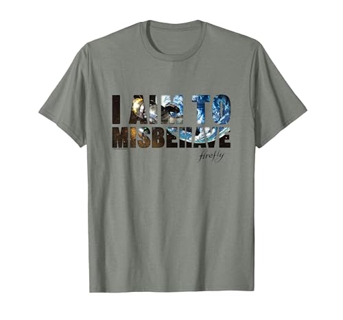 Firefly I Aim to Misbehave from The Galaxy Big Chest Logo T-Shirt, Men, Olive Heather, Small