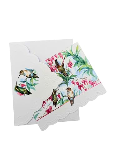 Image of Poster Foundry Set of 3 - Hummingbird Boxed Note Cards by Carol Wilson. 10 embossed 4x5 Die-Cut Notecards and Matching Envelopes in Decorative Gift Box with Magnetic Flap. NCP2508
