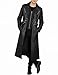 ZNZHKR Men's 70s PU Leather Trench Coat Long German Style Punk Motorcycle Jacket Black Fuxs Leather Zipper Coat (3XL, Black)