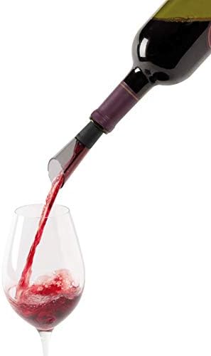 Le Creuset WA143L-31 Instant Aerator Wine Pourer With Drip-Free Pouring Edge, Model WA-143, Suitable For All Wine Bottles, Plastic, Black Onyx, 59138011047068