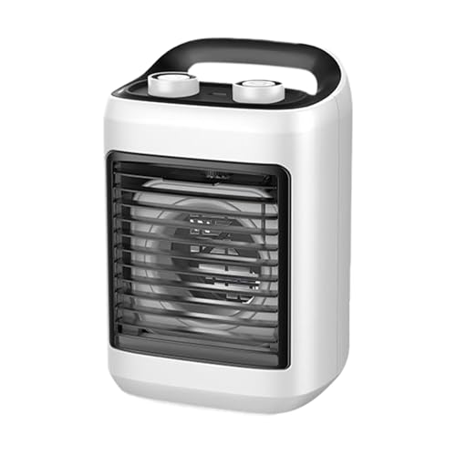 Ventilador de Aire Acondicionado pequeño con Tanque de Agua, humidificador y Enfriador portátil, con velocidades Ajustables para Dormitorio, Viajes y hogar, con luz LED, 25 x 16 x 12 cm