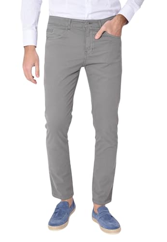 Pantalon slim fit homme coton confortable gris taille 48 cinq poches