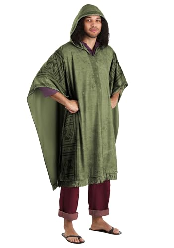 Encanto Adult Bruno Costume | Officially Licensed Disney Madrigal Cloak Hooded Poncho With Sublimated Print Medium
