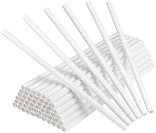 PINGEUI 50 PCS 12 Inch Plastic White Cake Dowel Rods, 0.4 Inch Dia. Reusable Cake Stand Sticks, Easy Cut Cake Support Rods Cake Round Dowel Straws for Tiered Cake Construction and Stacking