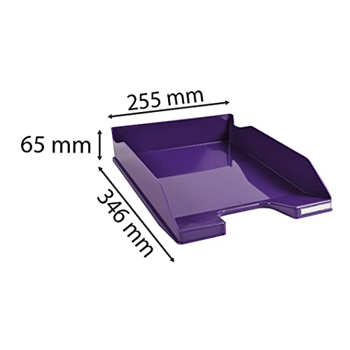 Exacompta 113220D 6er Pack Premium Briefablage Combo Midi DIN A4. Ideale Briefkörbe für Ihre Organisation. Robuste und stapelbare Ablagekörbe violett glossy
