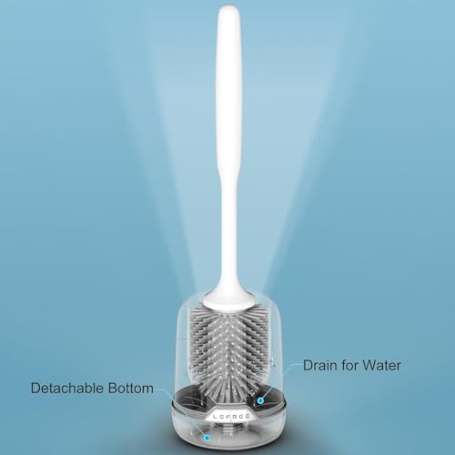 Lefree 2 Pack Silicone Toilet Brush Set with Ventilated Holder, Floor Standing & Wall Mounted Toilet Scrubber - Image 5