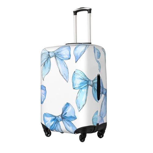 Blue Bow Elastic Travel Luggage Cover, Washable Spandex Suitcase Protector, Anti-Scratch Fits 18-32 Inch2
