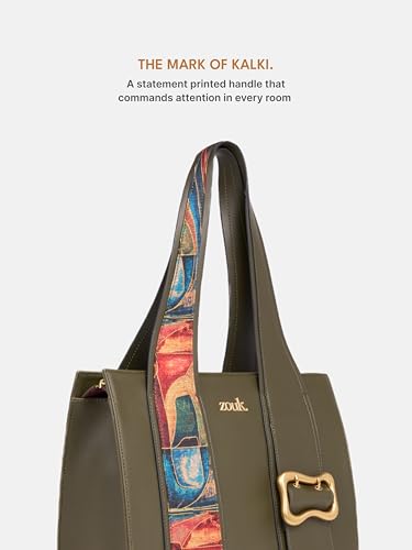 Image of ZOUK Kalki Office Bag for Women |Vegan Leather | Twin Gadget Compartments | Fits 13-Inch Laptop + iPad | Concealed Zipper Pocket