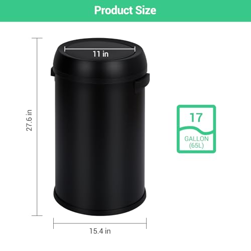 Caneca de basura Garvee 65 L tapa basculante acero inoxidable miniatura 5