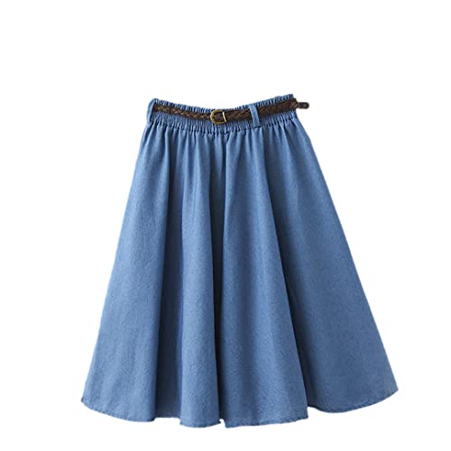 Jupe en jean femme taille haute denim fin bleu clair taille 52