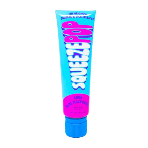 Squeeze Pop | Sour Blue Raspberry | Sour Liquid Candy | Brought To You By Iconic Candy | 4oz Tube