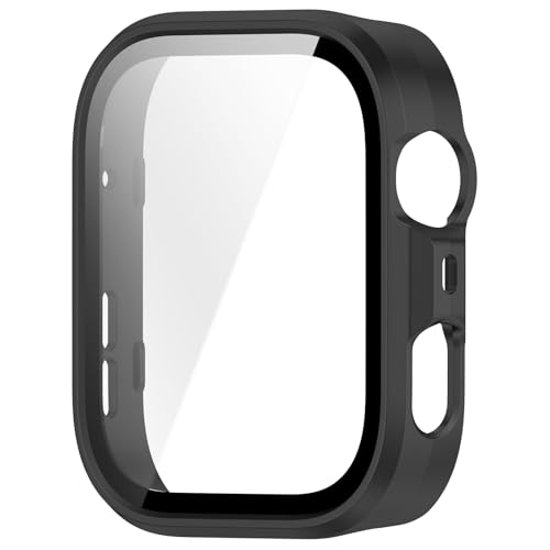 耐久性の高い PC バンパーフレームと耐傷性緩和ガラスシールドケースを組み合わせた Watch Fit 4 フルカバレッジの強化ガラス付きハード PC ケース