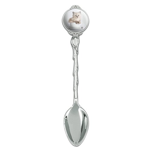 Ragdoll Tiffany Cat Kitten Tea Cup Ride Novelty Collectible Demitasse Tea Coffee Spoon