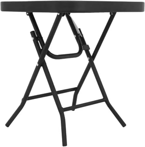 AAMEN tradefirst Black Coffee Table with Tempered Water Wave Glass Top, Square Metal Garden Table, Outdoor Garden Furniture, Lightweight Weather Resistant Folding Camping Table, Folding Dining Table