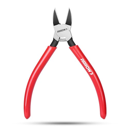 ARROW 6 Precision Wire Cutters - Spring Loaded Side Cutters Ultra-Sharp Flush Cut Pliers Diagonal Cutting Pliers with Non-Slip Handle for Jewelry Making Crafts Electronics Zip Ties DIY Models