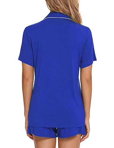 Image of Anjue Womens Pajamas Set Short Sleeve Button Down Soft Pj Sets S-XXL | V neck,Pyjamas,Modal,Wedding,Pijamas de mujer,Bridal party,Viscose,Knit,Cute,Lounge,Lightweight,Nursing,Holidays