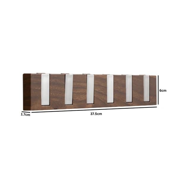 Abovsare Rustic Wall Mounted Coat Rack: Wooden Coat Hook Hanger - 6 Hooks for Hanging Clothes Robes Towels Coats 4