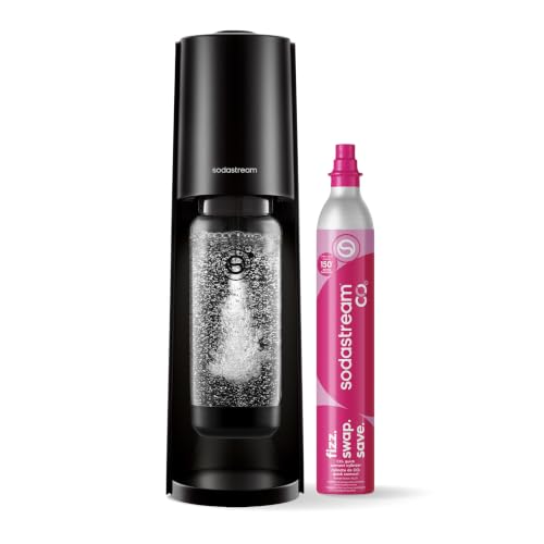 Sodastream Classic |Soda Machine and Sparkling Water Maker Kit (Black) With 60L CO2 Canister and Carbonating Bottle